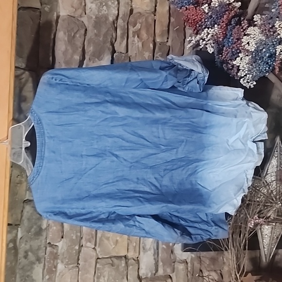 J.JIll Denim Ombre Oversized Button Up sz M - Picture 6 of 8